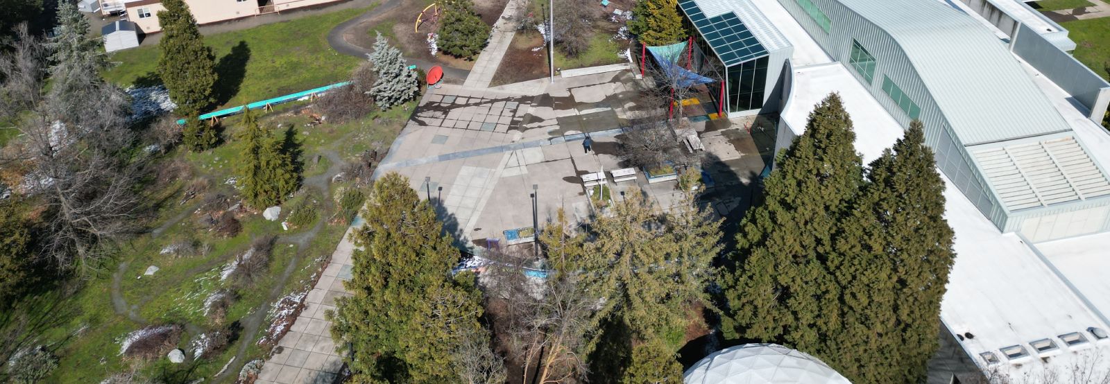 ScienceWorks Plaza seen from the air